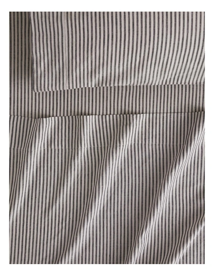 Abbotson Ticking Stripe Flat Sheet in Carbon