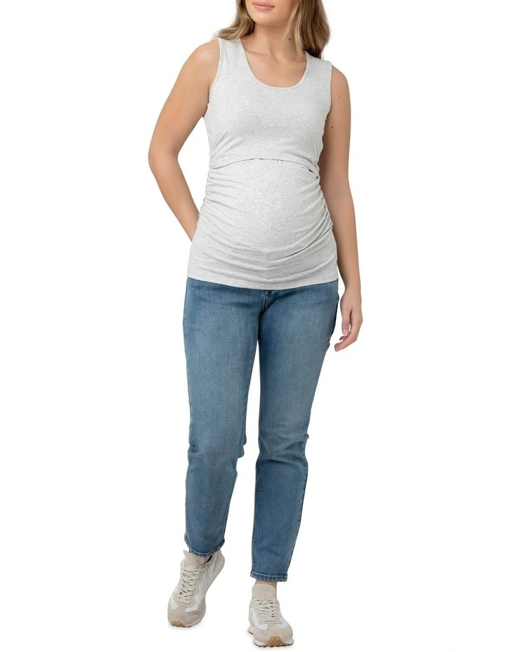 Organic Nursing Tank in Silver Marle