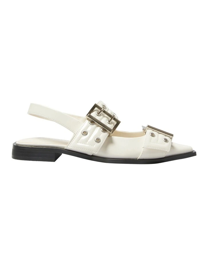 Suzie Flat Shoes in Ivory Patent