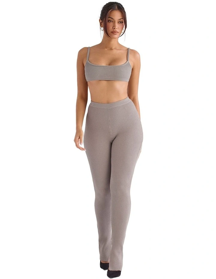 Mitzi Ribbed Knit Leggings in Taupe
