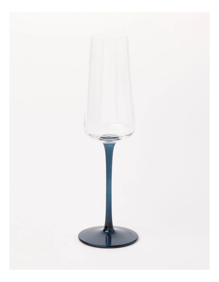 Jordan Champagne Glass Set of 4 in Ink Blue