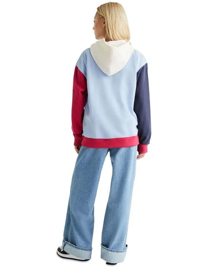 Colourblocked Hoodie in Blue