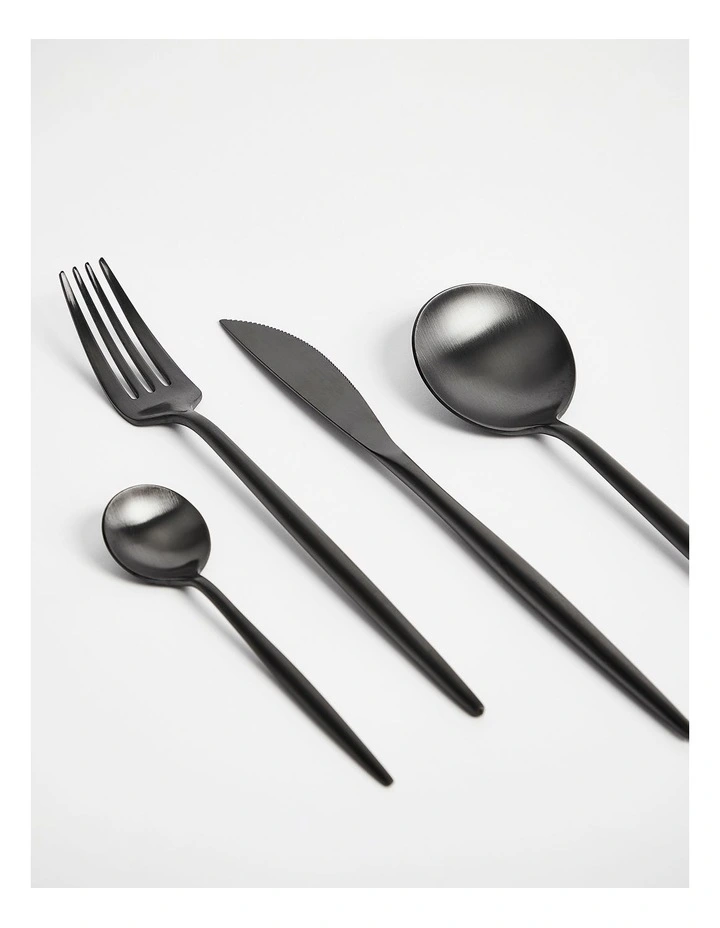 Spencer 16 Piece Cutlery Set in Black