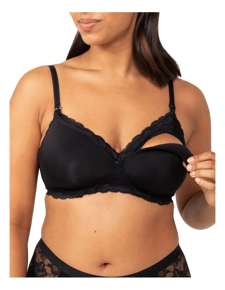 Gorgeous Mama Lace Maternity Bra in Black