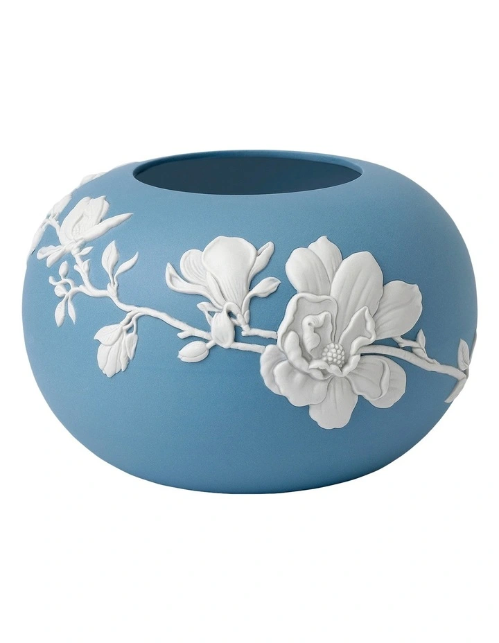 Magnolia Blossom Rose 13cm Jasper Bowl Pale Blue/White