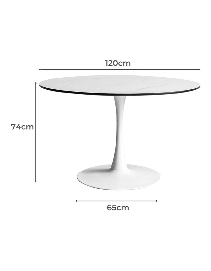 Outdoor Round Dining Table 120Cm in White