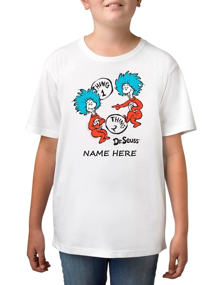 Boy's Dr Seuss 2 Things Personalised Cotton T-Shirt