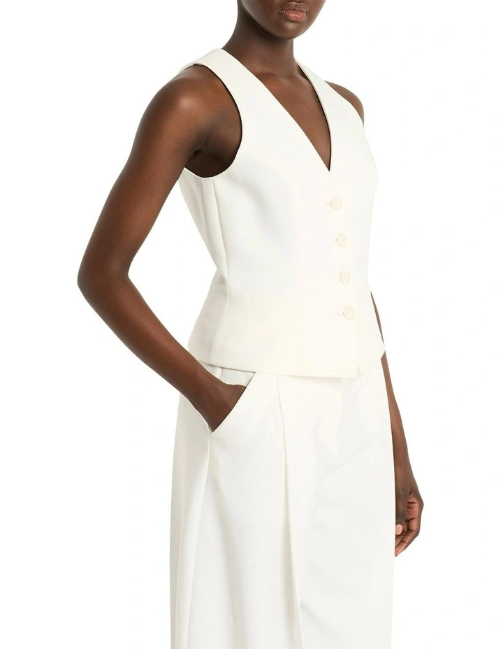 Rosado Vest in Ivory