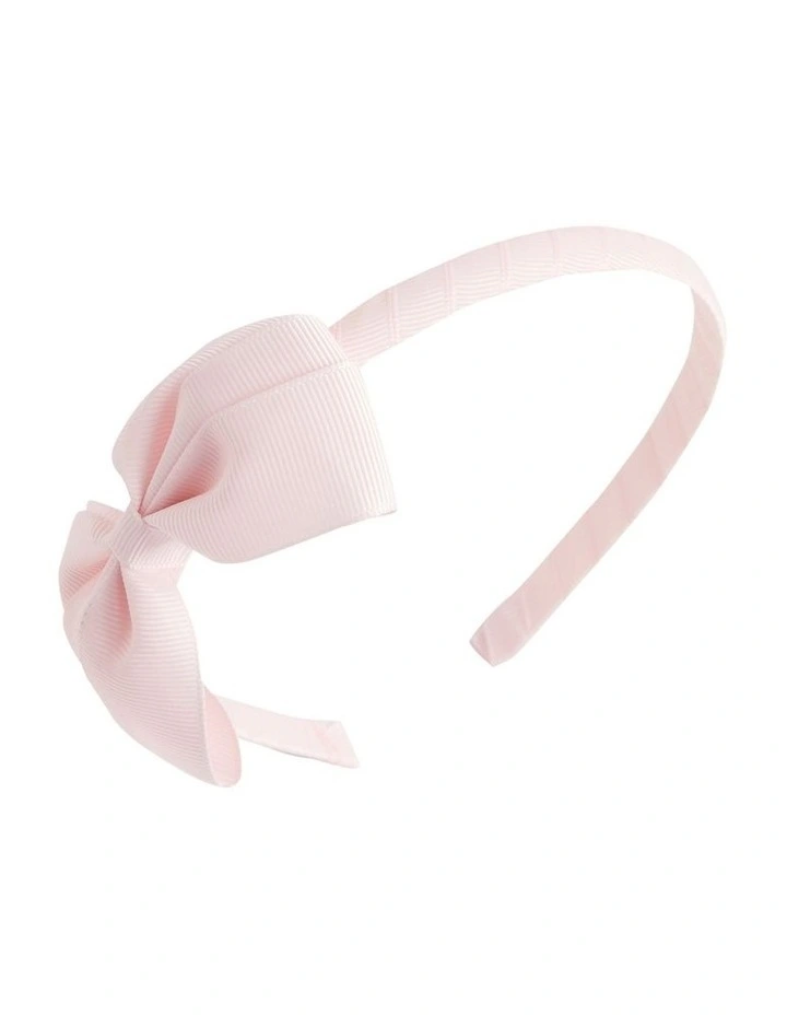Grosgrain Bow Alice Band in Dusty Rose
