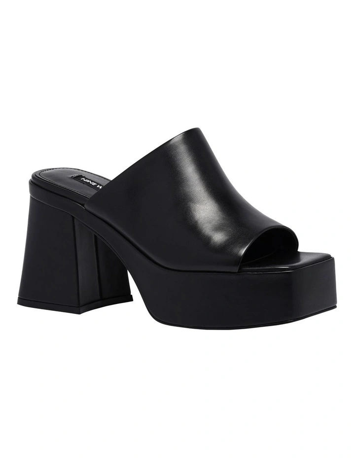 Danzi Platform Heeled Mule in Black