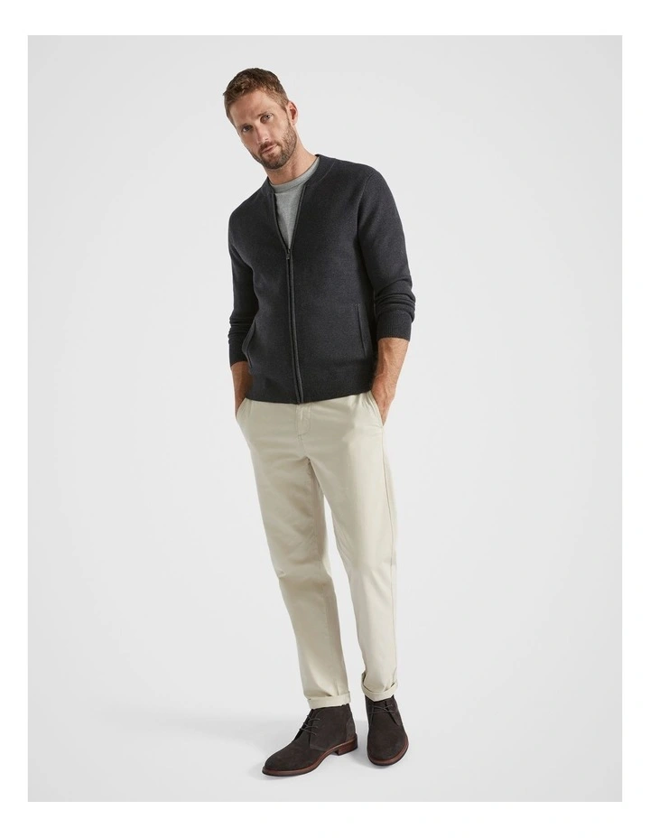 Knit Bomber in Charcoal Marle