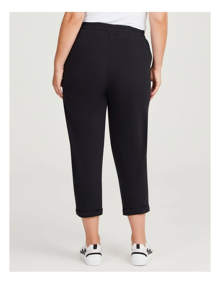 Active Zip Crop Pants in Black