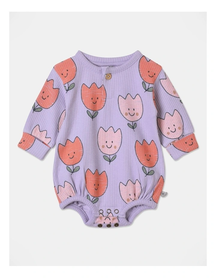 Rib Bodysuit in Lavender