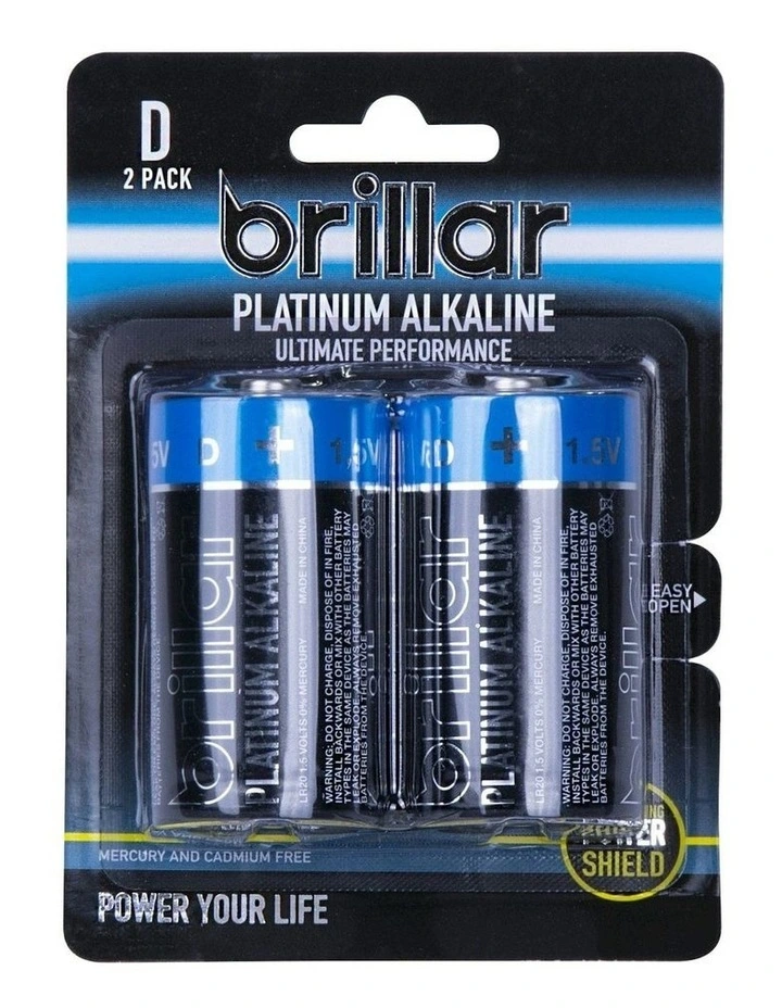 D Platinum Alkaline Batteries 2 Pack