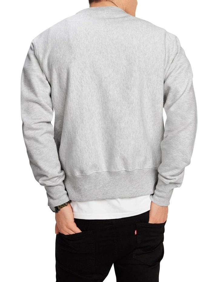 Reverse Weave Crew Top Grey