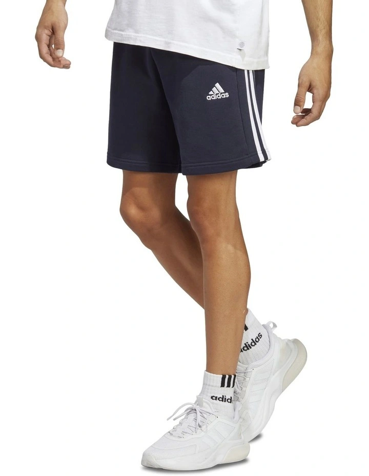 Essentials French Terry 3-Stripes Shorts in Legend Ink/White