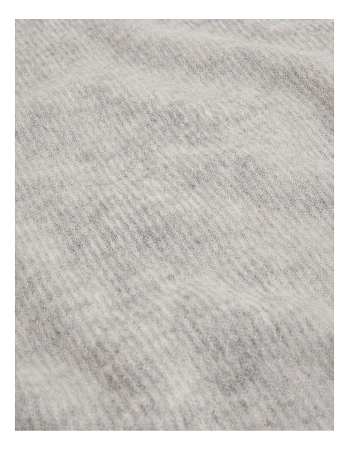 Alpaca Merino Blend Scarf in Light Grey Melange