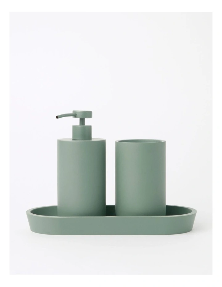 Textured Cement Bathroom Accessories in Eucalyptus