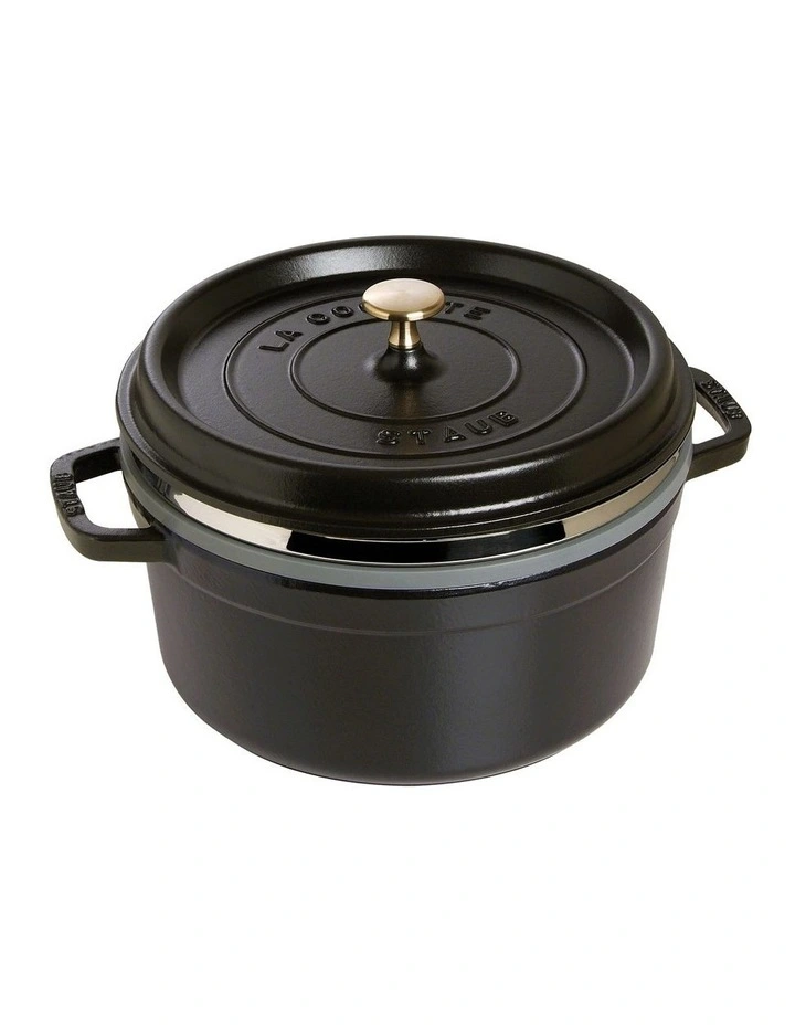 Rd Cocotte With Steamer 26cm/5.2L in Black