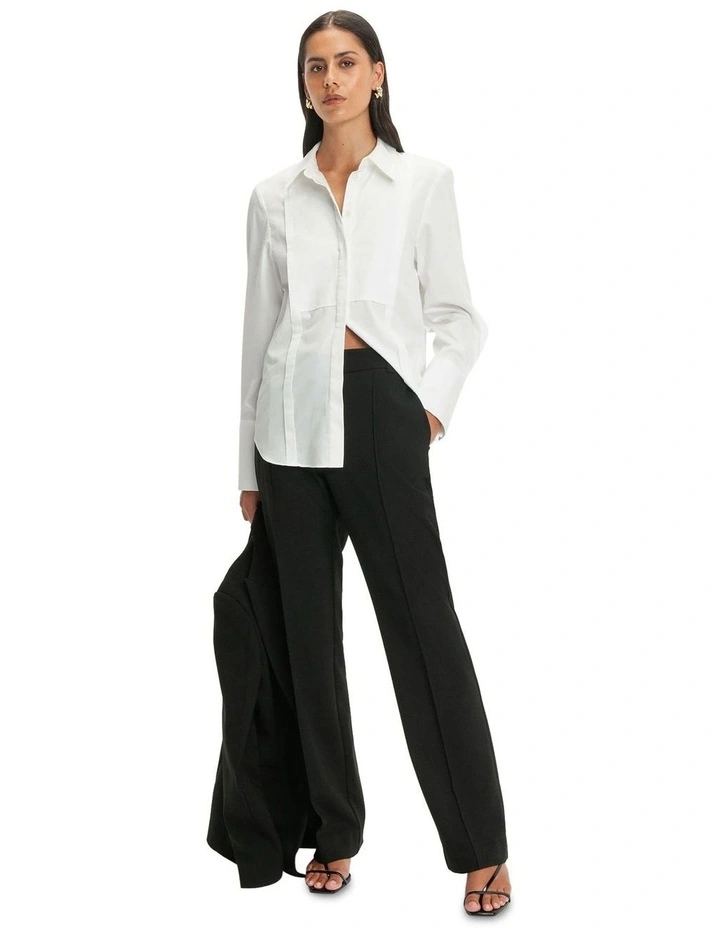 Stretch Suit Straight Leg Pant in Black