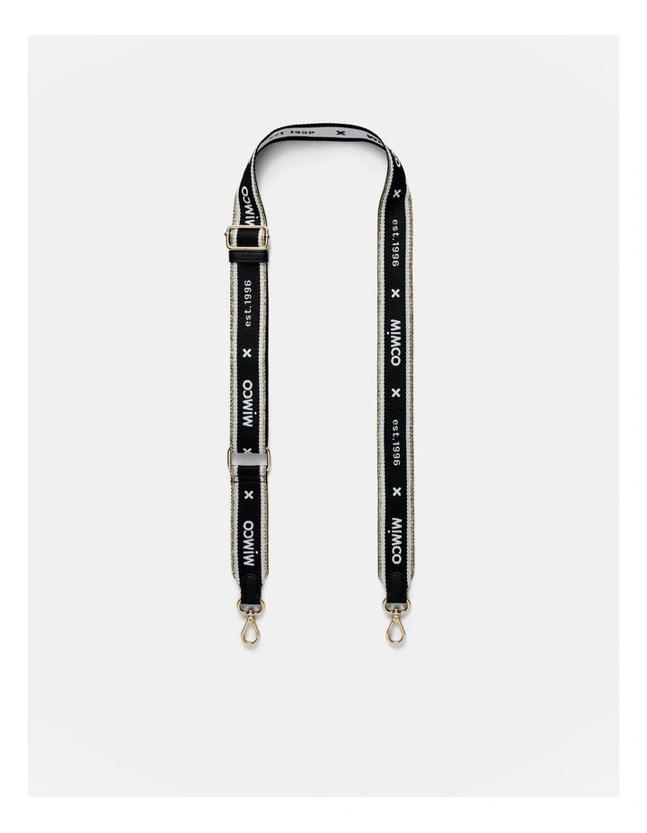 Mim 96 Webbing Bag Strap in Black/Light Gold