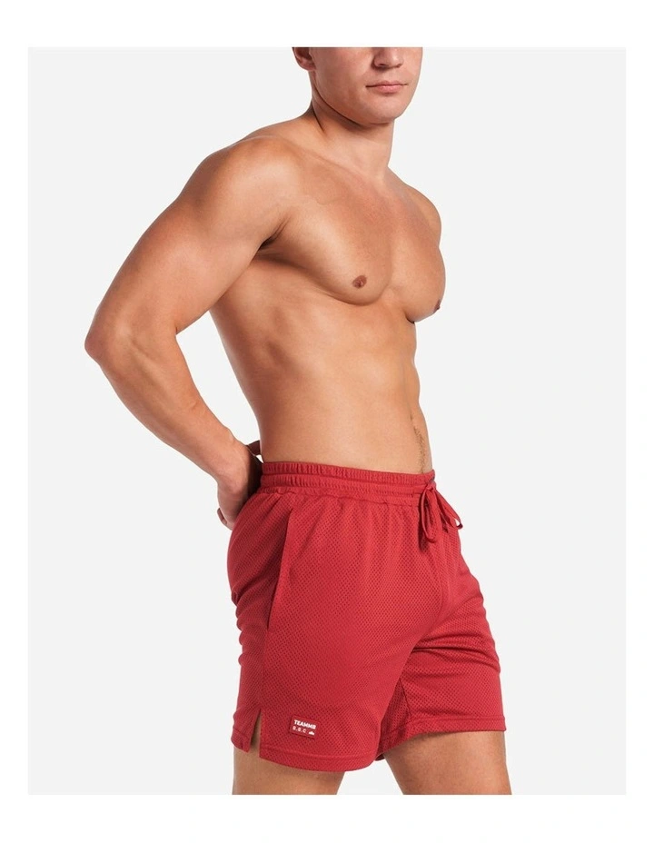 S.S.C. Mesh 6 Short in Maroon