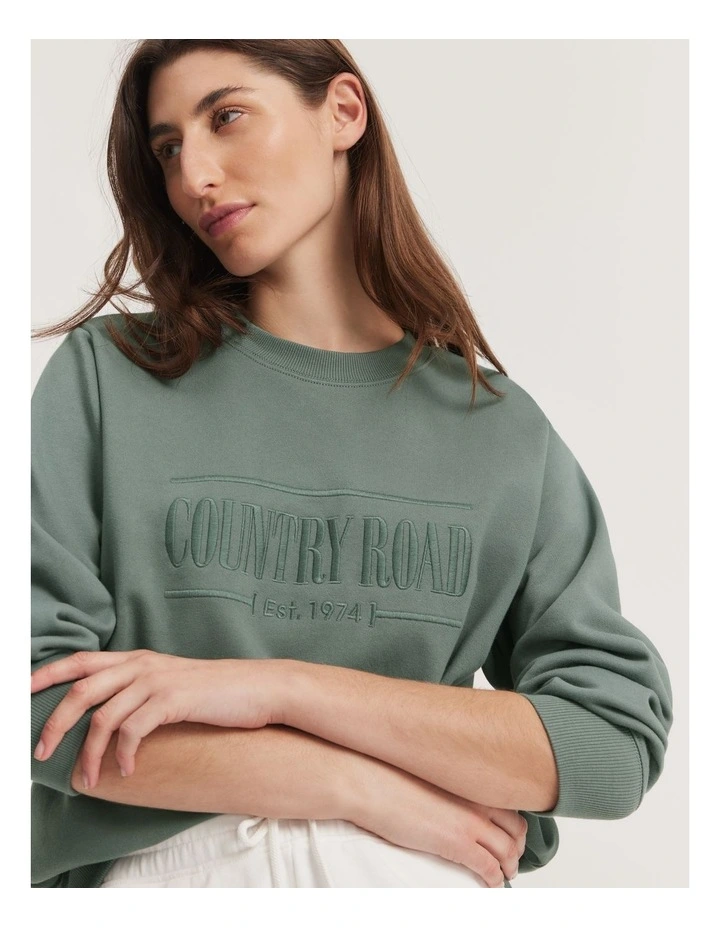 Verified Australian Cotton Heritage Sweat in Eucalyptus