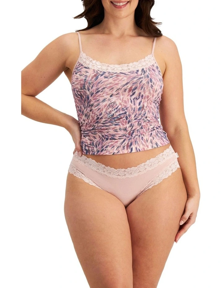 Parisienne Cotton Bikini Brief in Mushroom Mauve