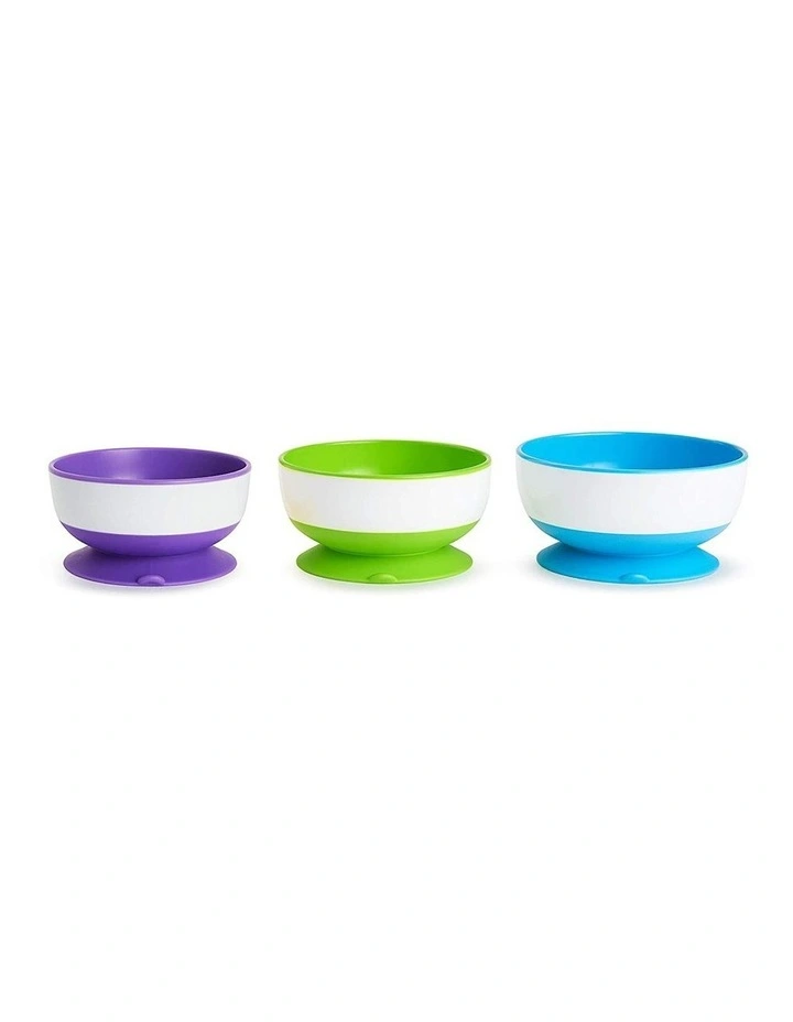 Stay Put Suction Feeding Bowls 3 Pack in Multi
