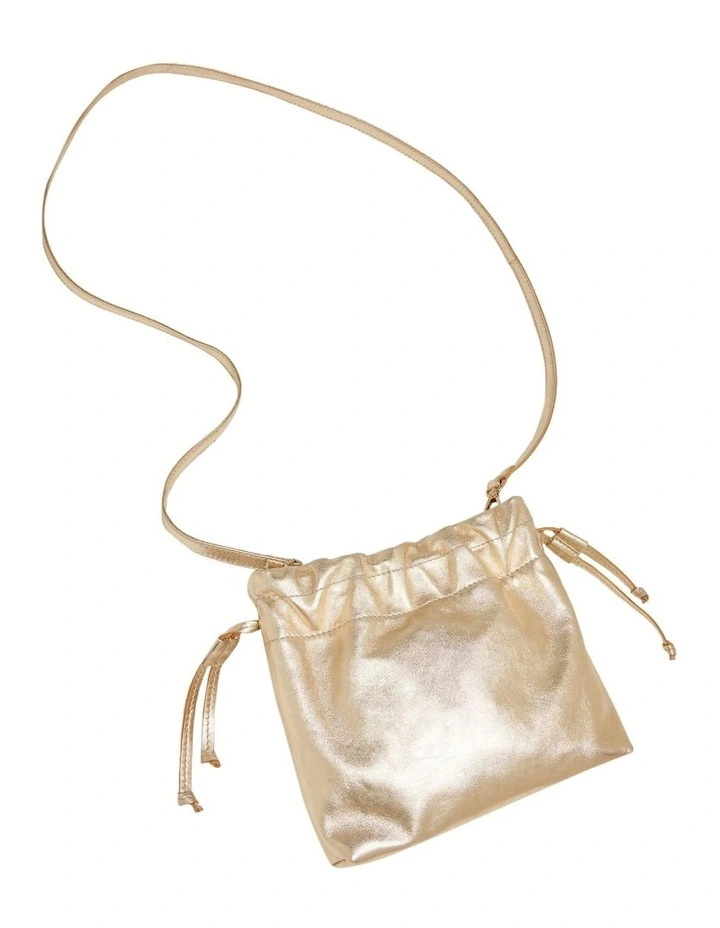 Misha Leather Purse in Metallic Gold