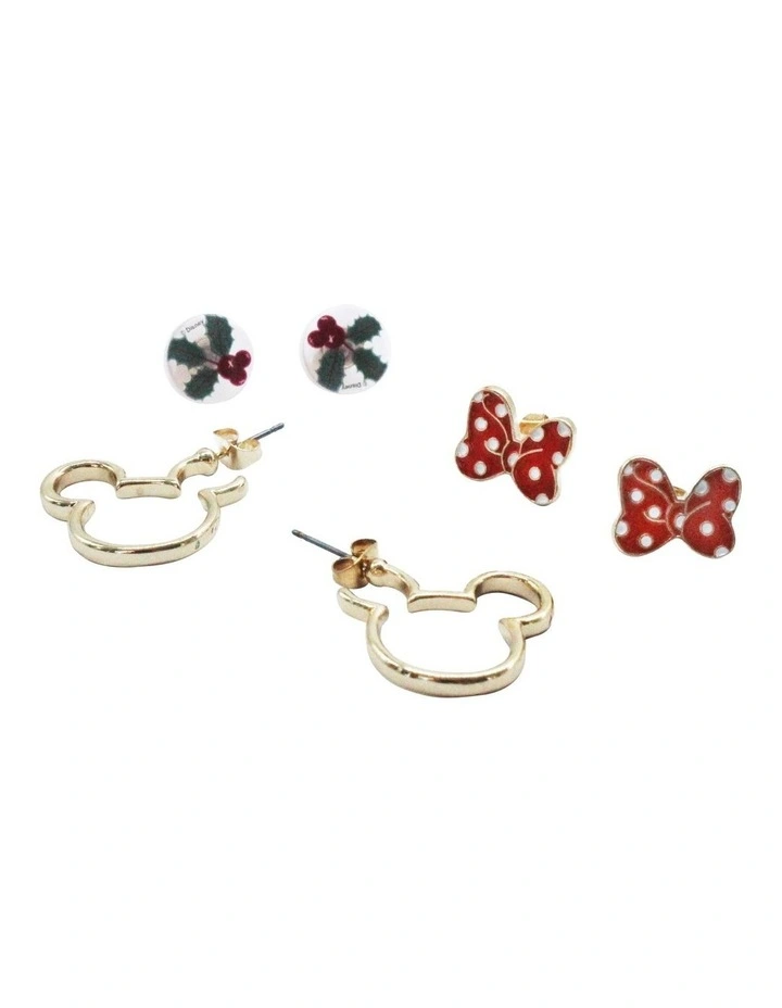 Minnie Christmas Stud Earrings 3 Pack