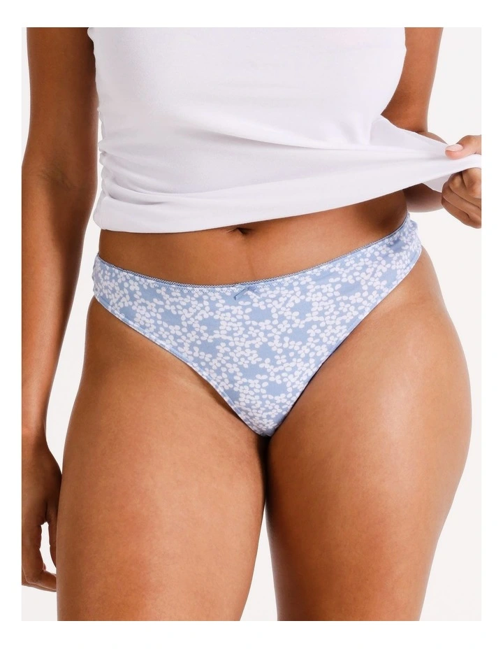 Organic Cotton G-string 2 Pack in Navy/White