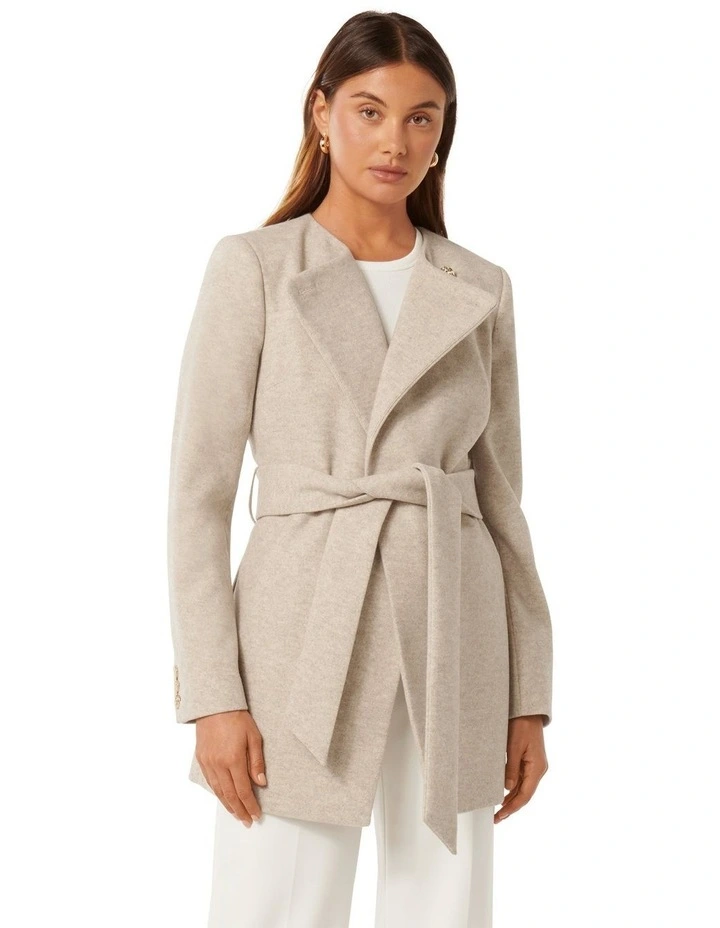 Joanna Wrap Coat in Beige