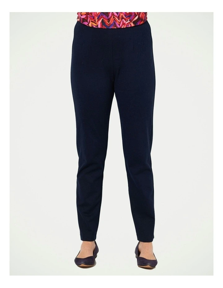 Ponti Narrow Leg Pant in Navy