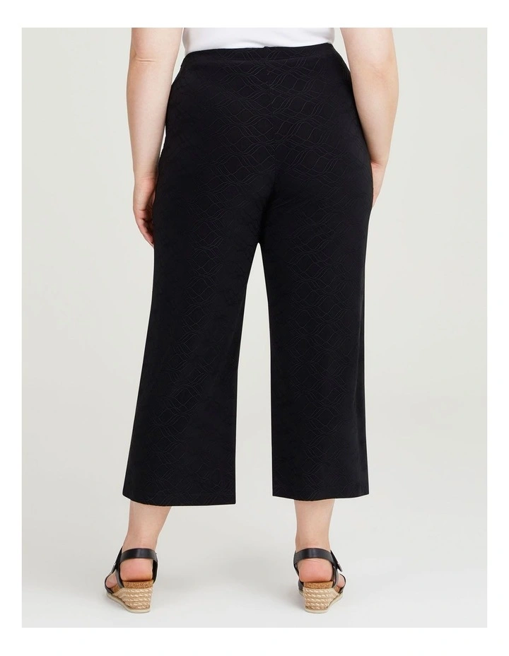 Jacquard Jersey Culotte Pant in Black