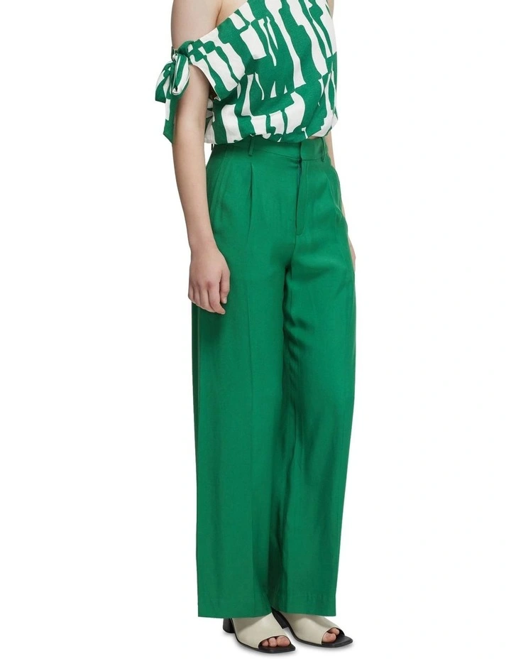 Hazel Wide Leg Trousers in Green