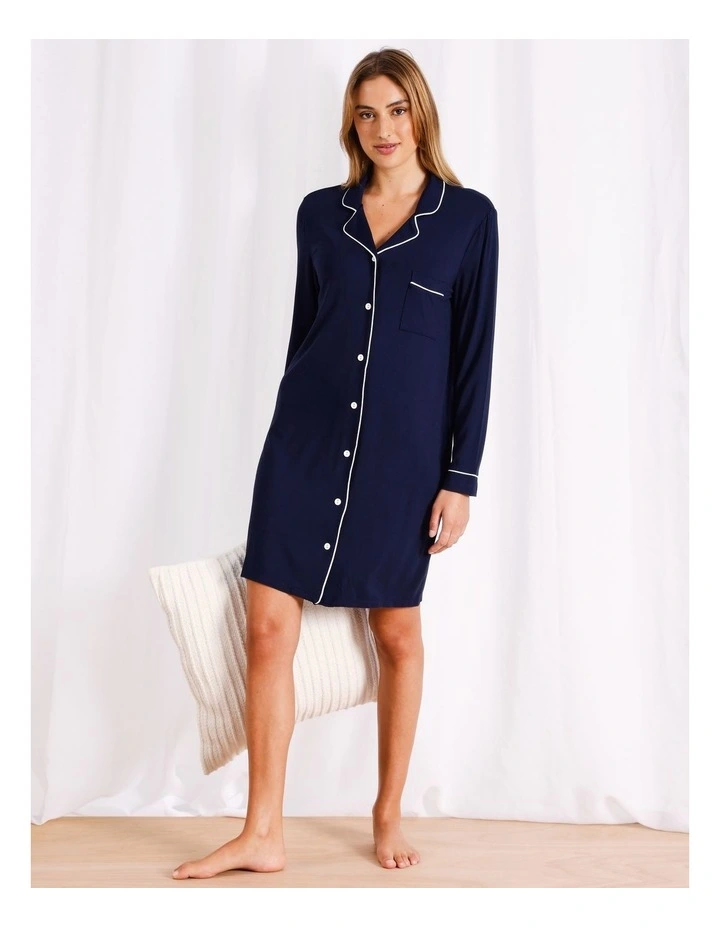 Pure Comfort Bamboo Nightshirt in Navy