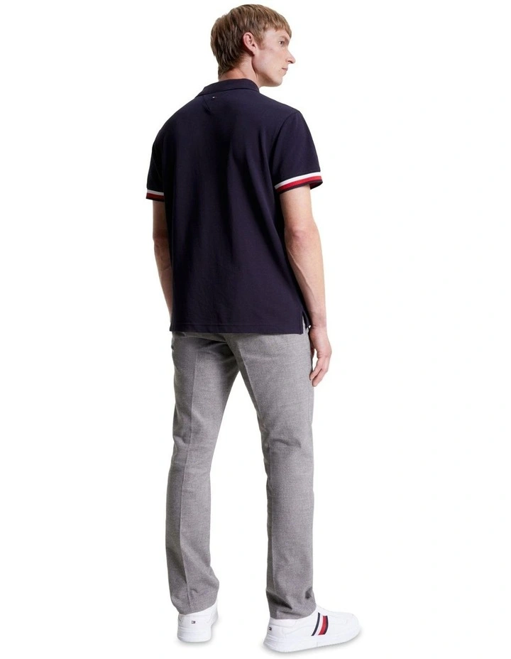 Logo Tipped Slim Fit Polo in Blue