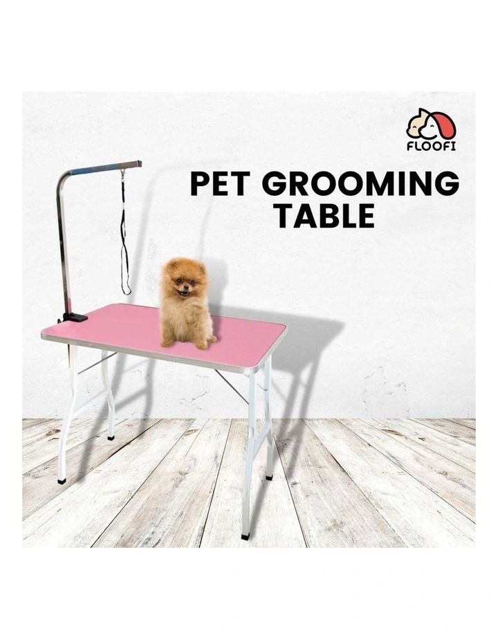 Pet Grooming Table 90cm Single Pole in Pink