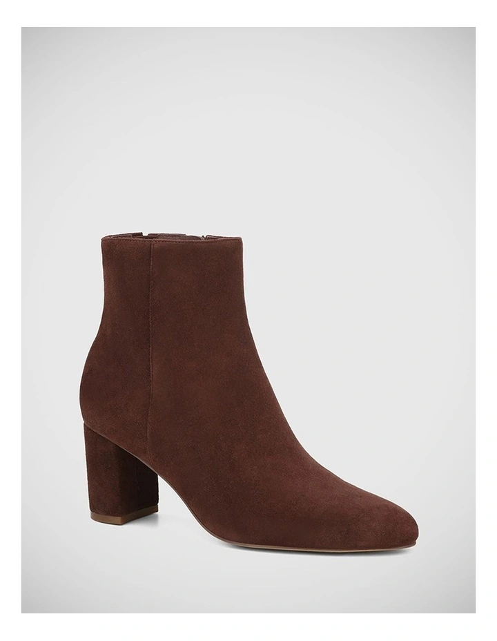 Kimberly Suede Leather Ankle Boot in Hickory