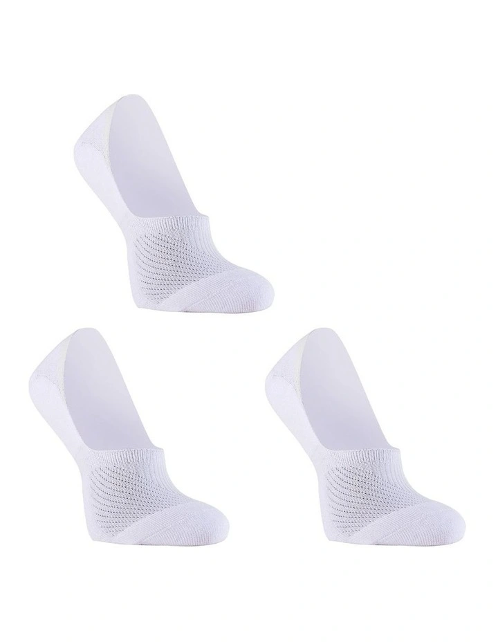 Rexy Cushion No Show Ankle Socks 3 Pack in White