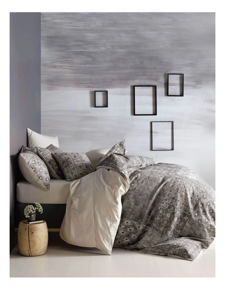 Marie Claire Marla Quilt Cover Set in Charcoal