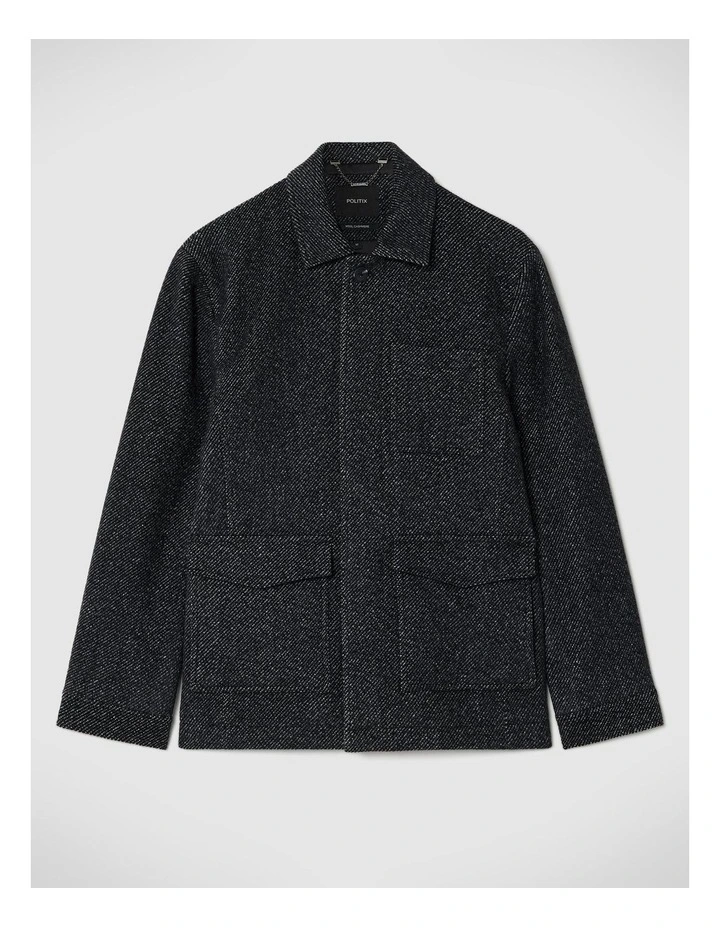 Collared Wool-cashmere Jacket in Black Marle