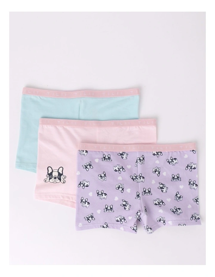 3 Pack Pug Shorties in Assorted