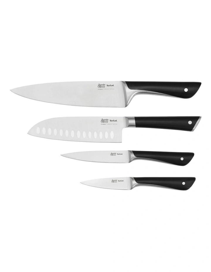 The Kitchen Knife 4 Piece Set in Black/Stainless Steel