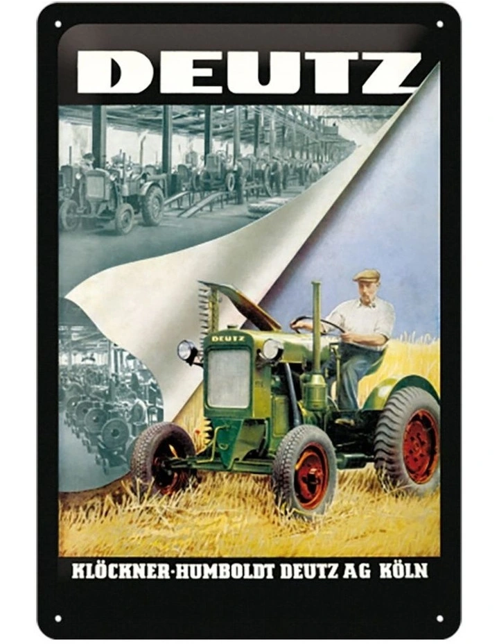 Deutz Medium Metal Sign 20x30cm in Multi
