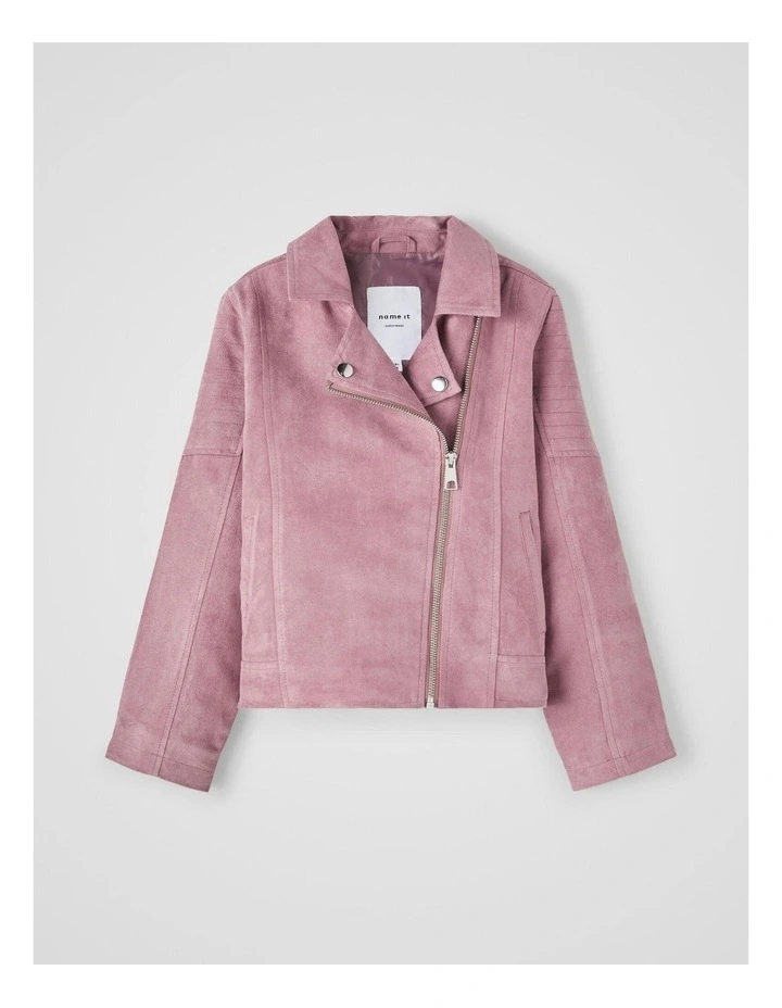 Molly Faux Suede Jacket in Wistful Mauve