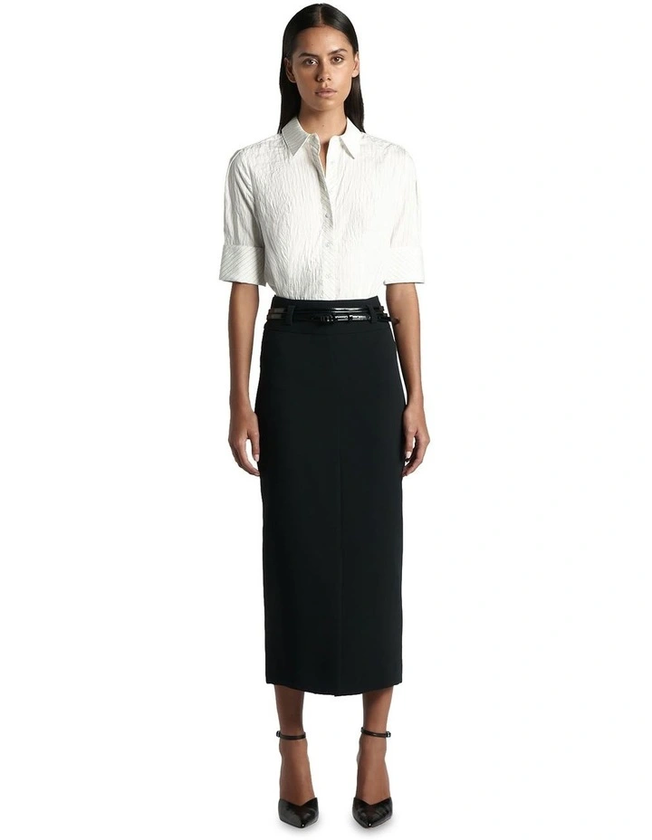 Tailored Short Sleeved Shirt in Off White