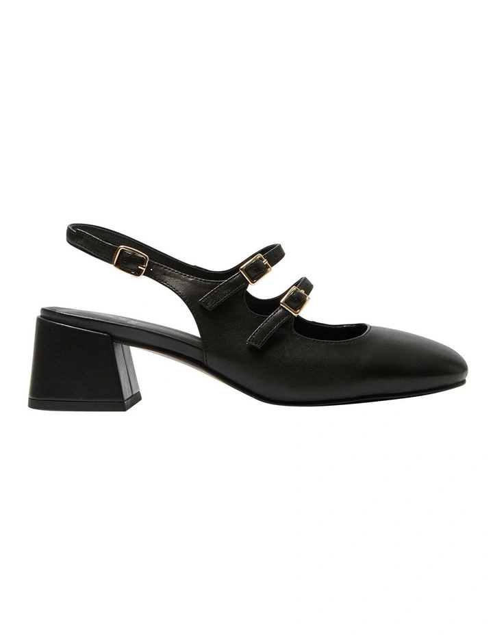 Louisa Heeled Shoes in Black Leather