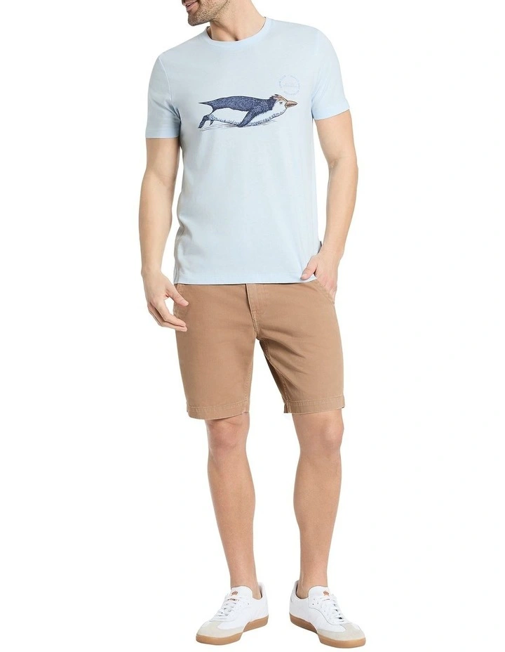 Penguin Swim Club Tee in Ice Blue